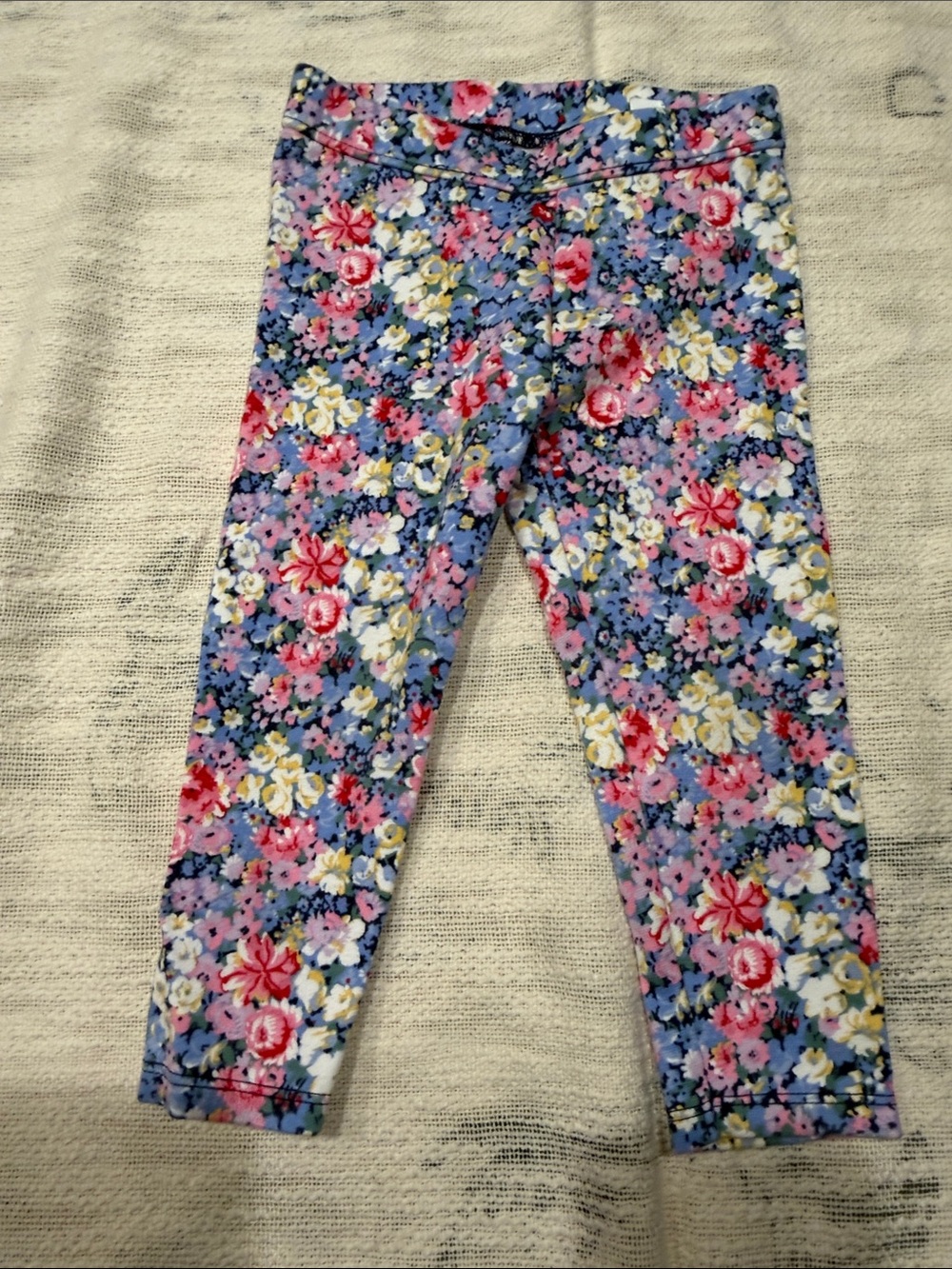 Janie & Jack Floral Stretch Leggings - Blue Multi